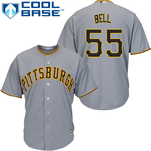 Pirates #55 Josh Bell Grey Cool Base Stitched Youth MLB Jersey